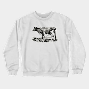 Cow Black and White Illustration Crewneck Sweatshirt